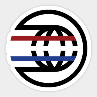 Red White and Blue Spaceship Earth Logo Sticker